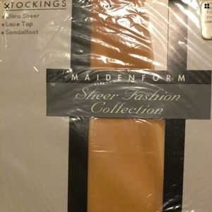 Maidenform Ultra Sheer Stockings Lace Top Nude